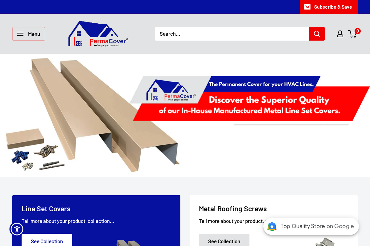 Permacover.com homepage screenshot