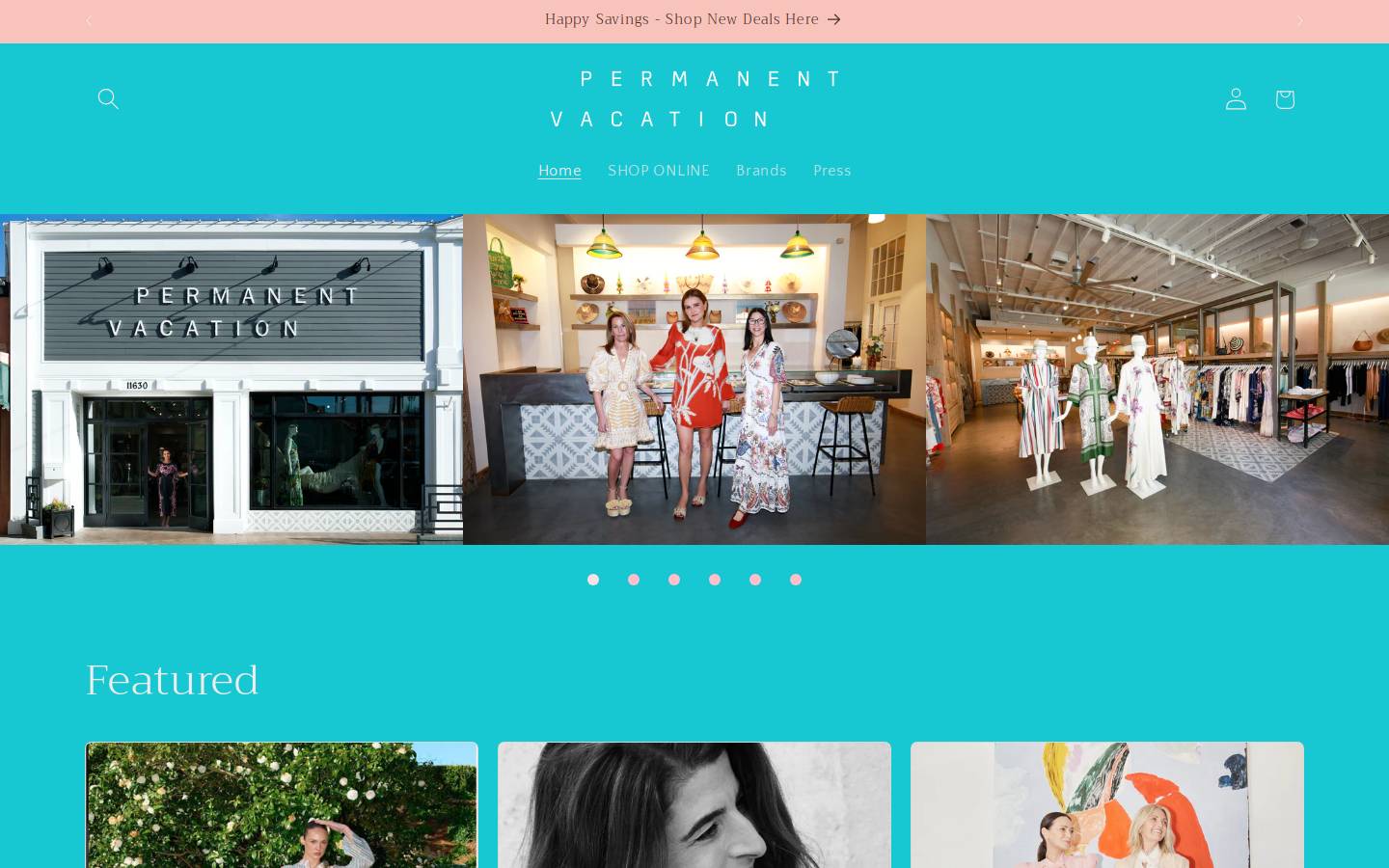 permanentvacationshop.com homepage screenshot