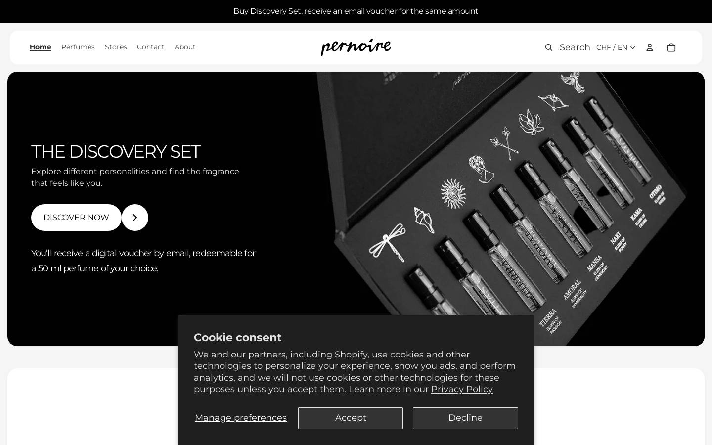 pernoire homepage screenshot