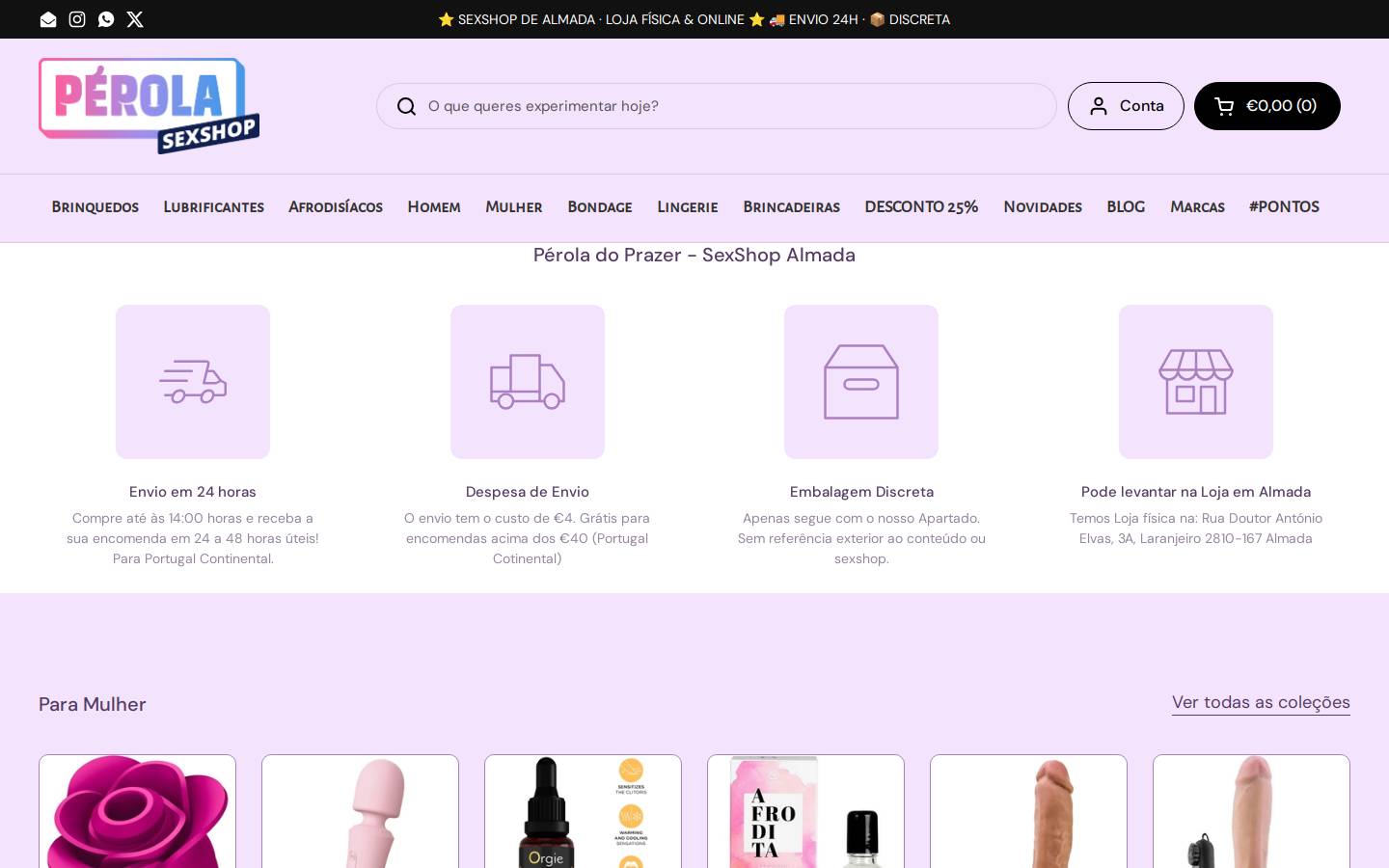 peroladoprazer.com homepage screenshot