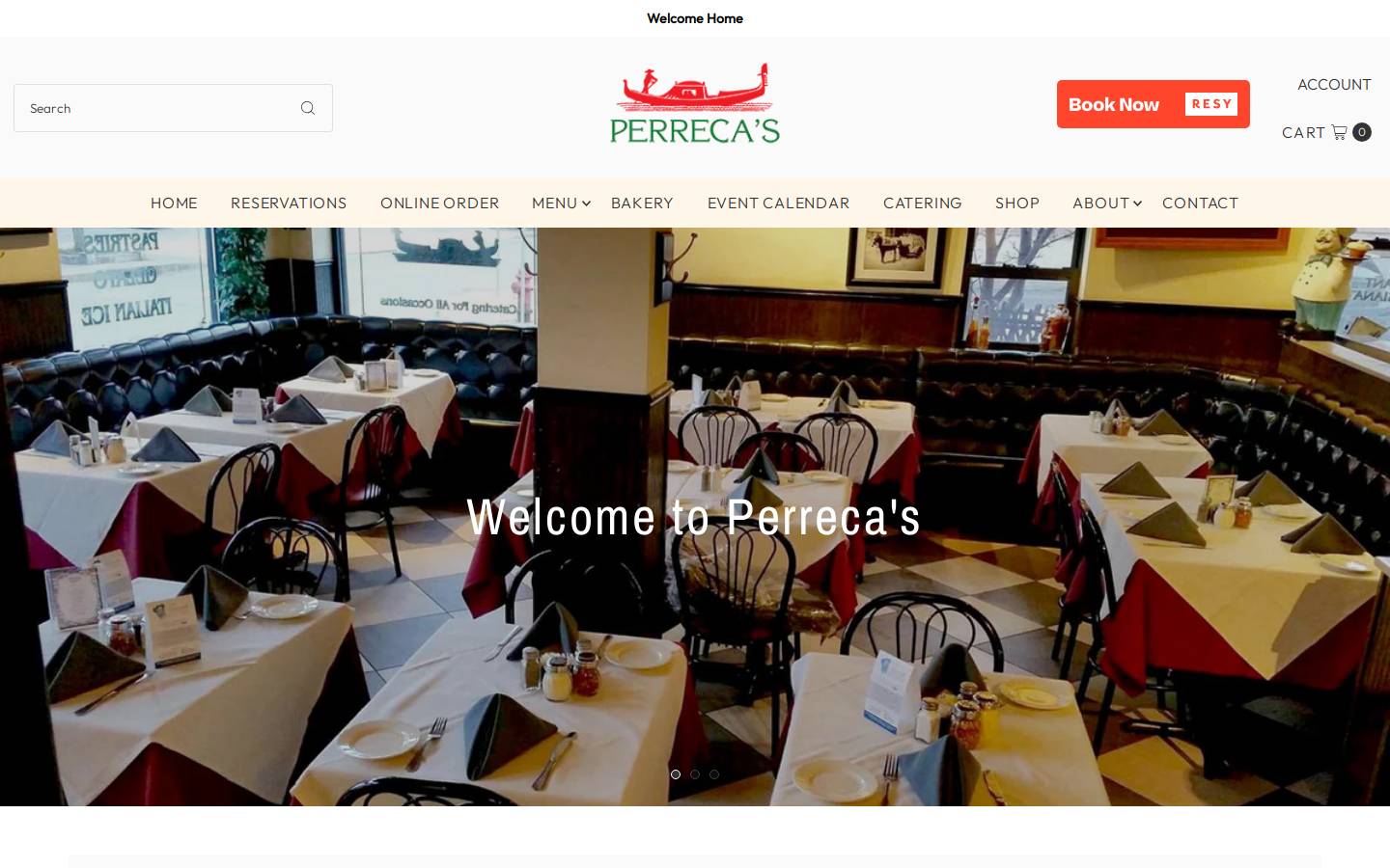 perrecas.com homepage screenshot
