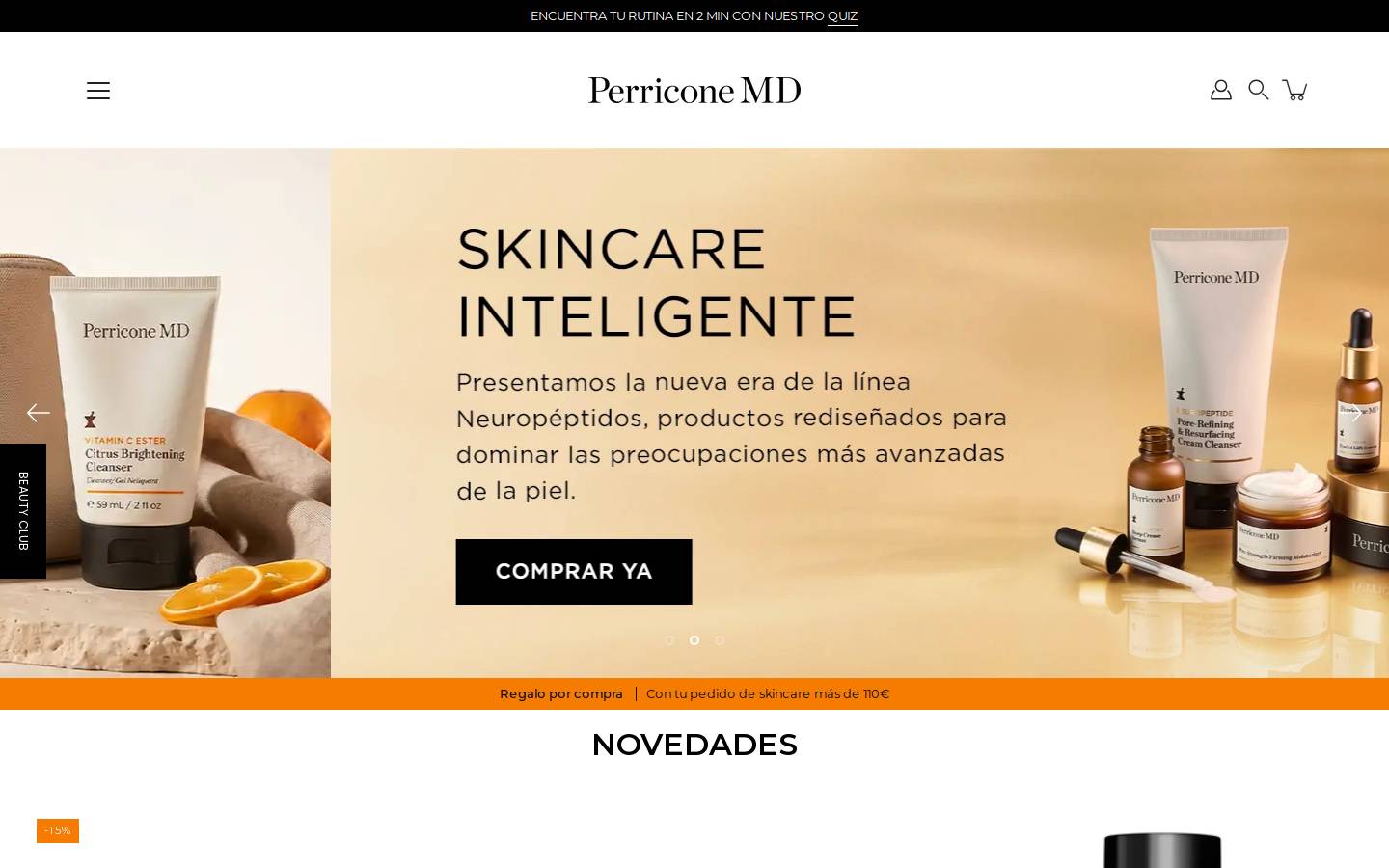 Perricone MD homepage screenshot