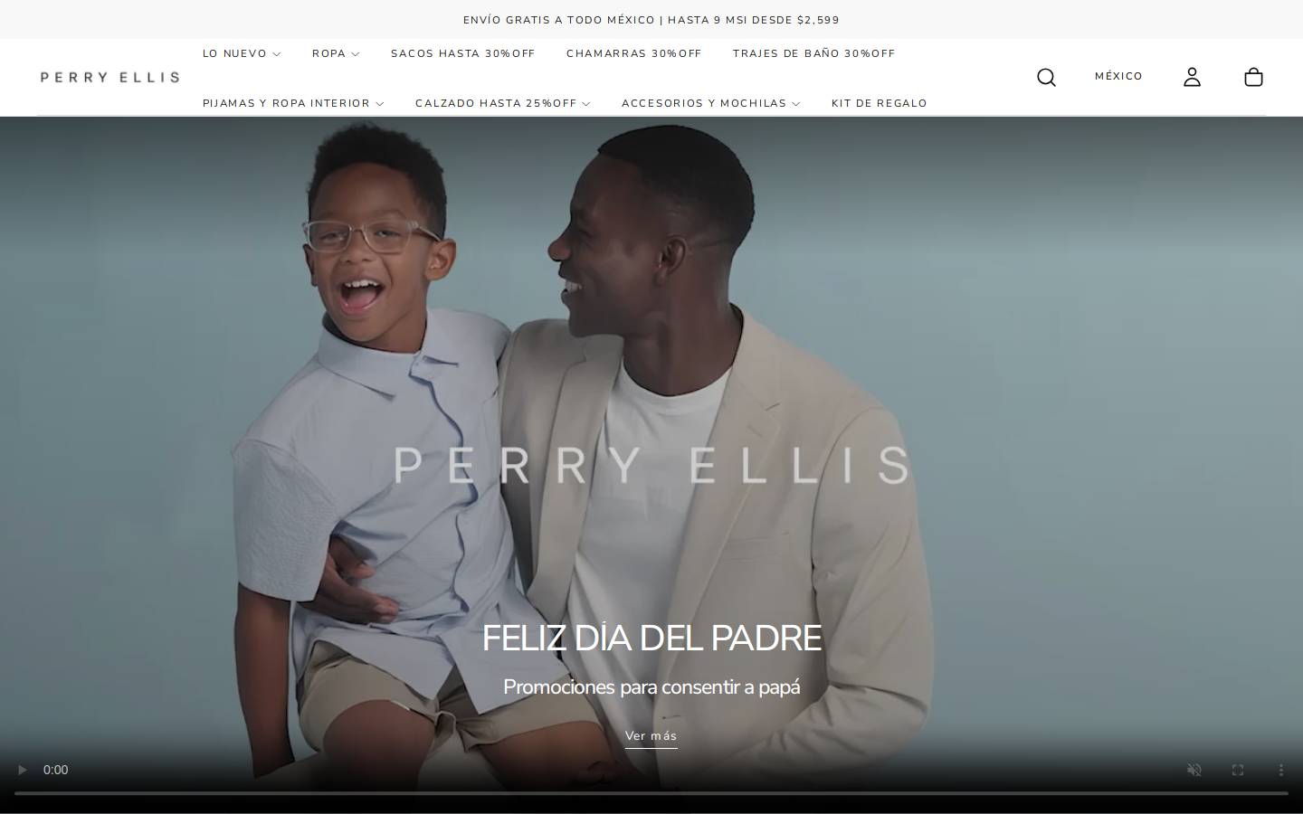 Perry Ellis homepage screenshot