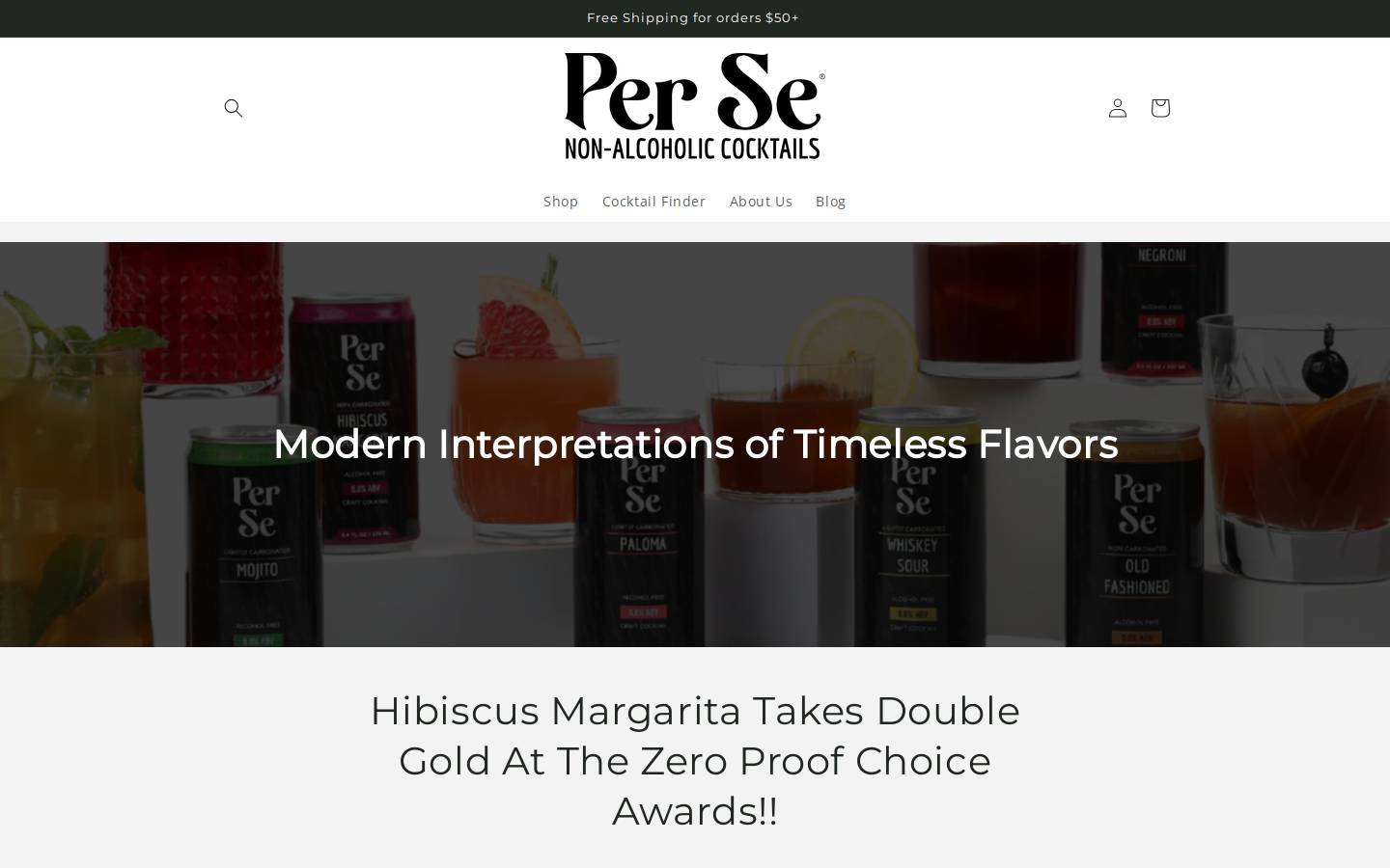 persedrinks.com homepage screenshot