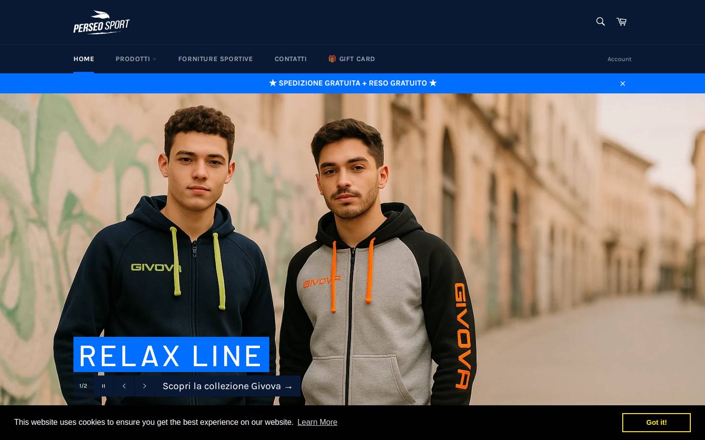 perseosport.com homepage screenshot