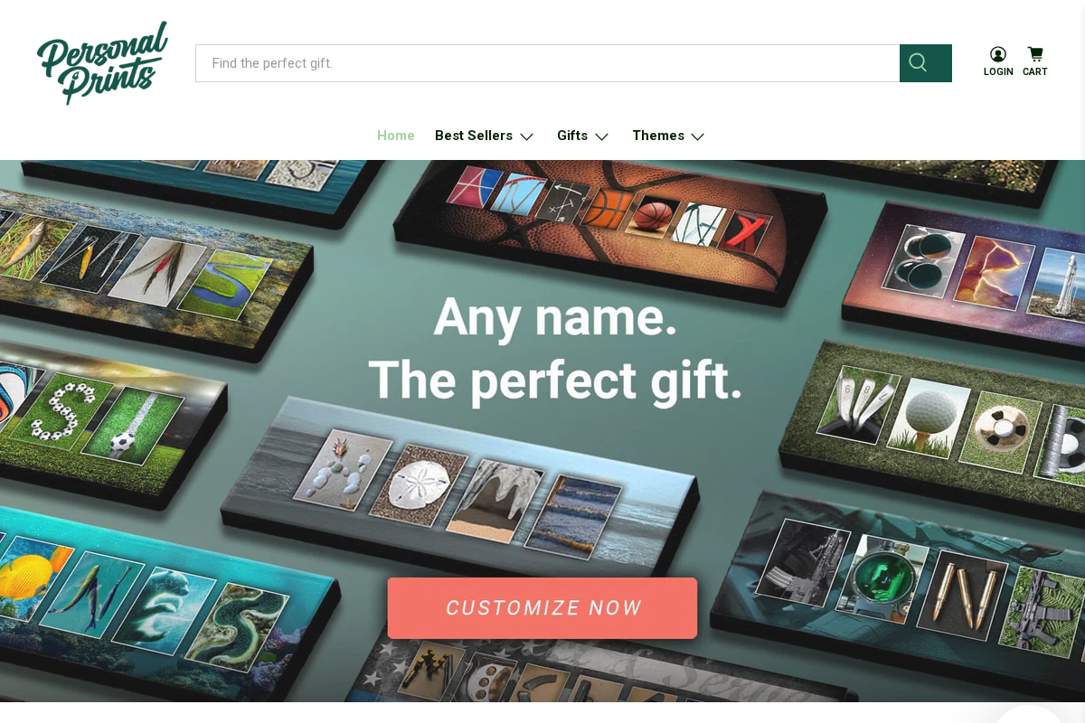 Personal Prints homepage screenshot