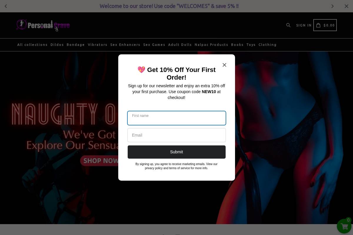 Personalcrave homepage screenshot