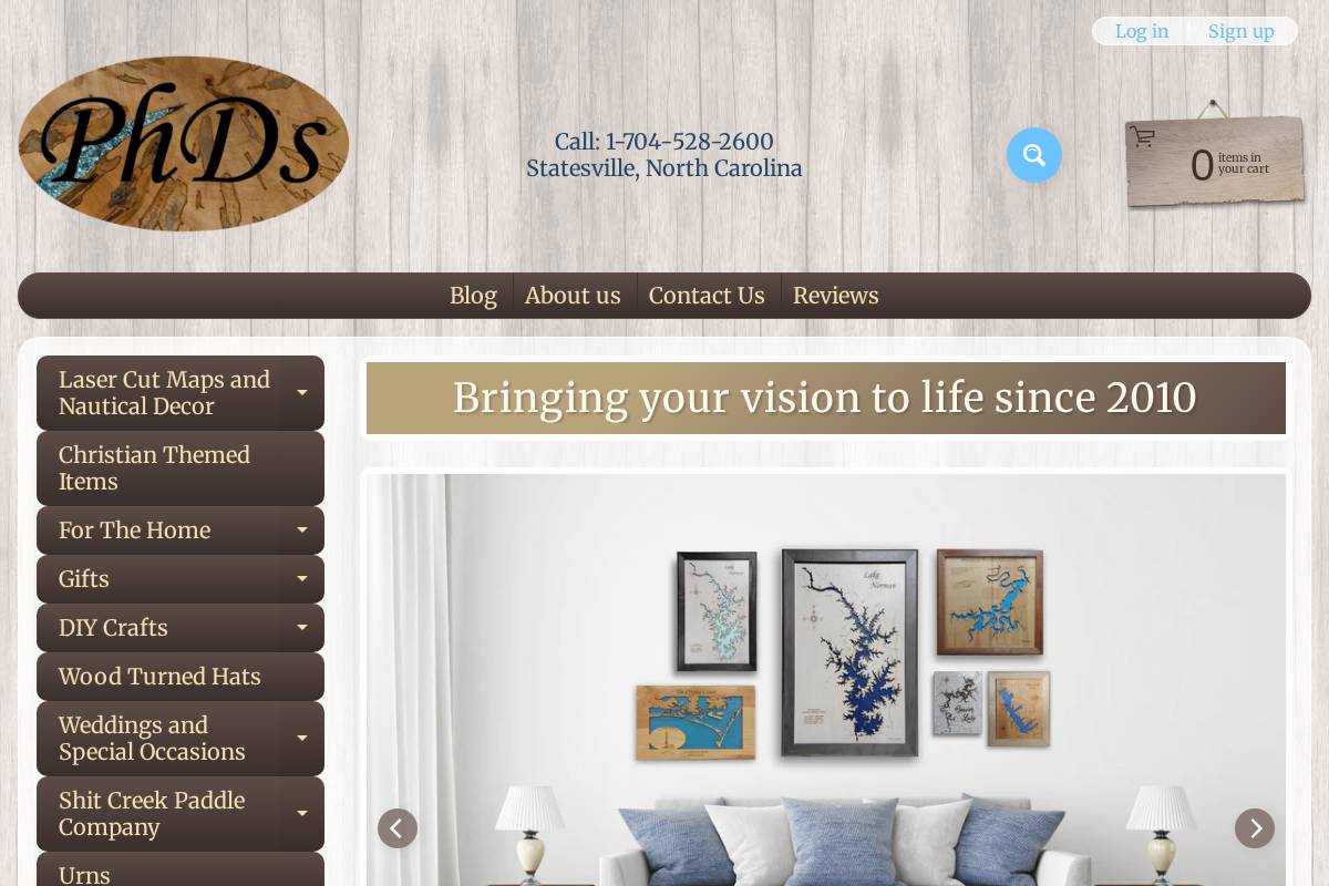 personalhandcrafteddisplays.com homepage screenshot