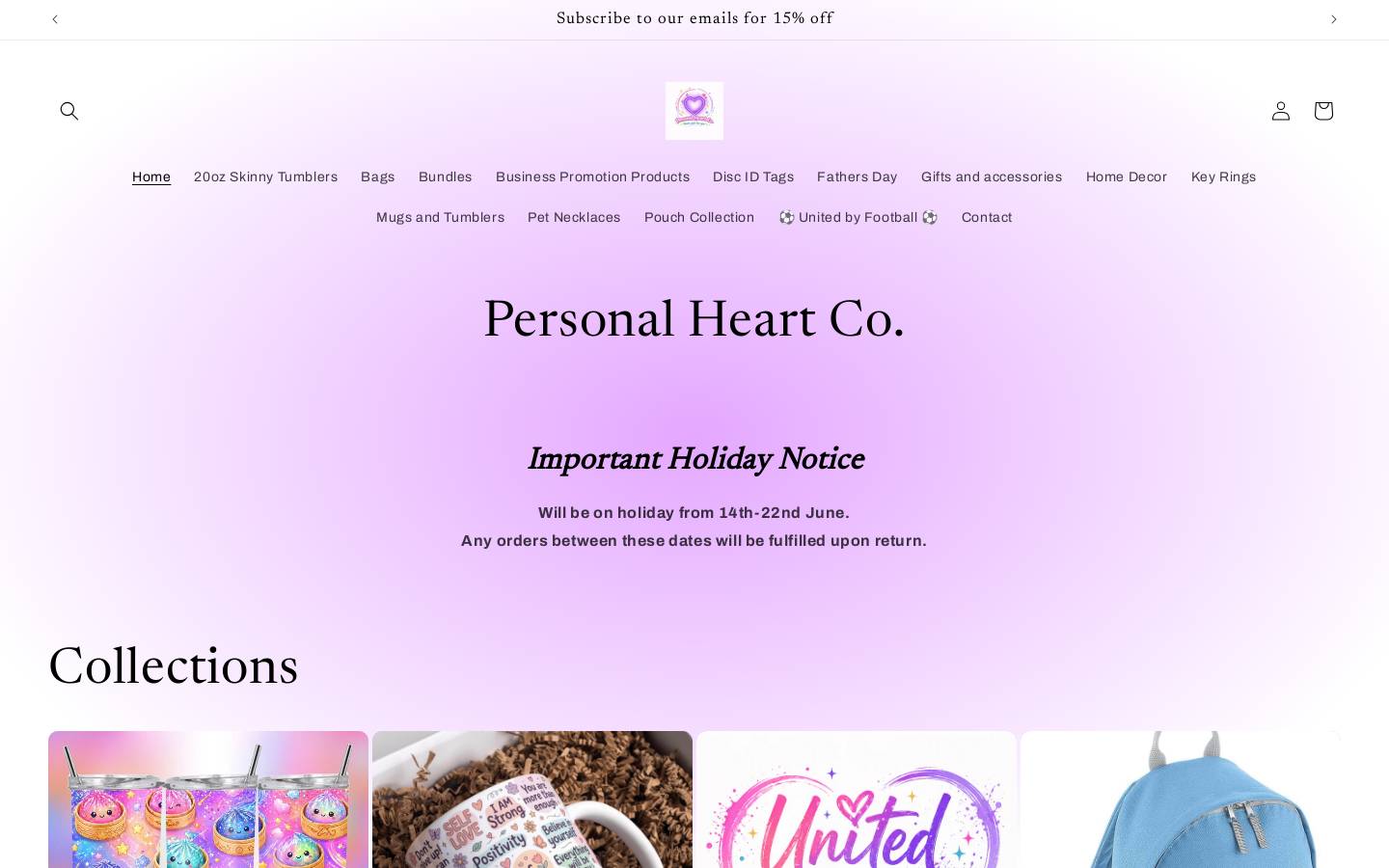 personalheartco.com homepage screenshot