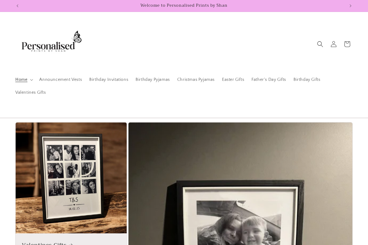 Personalised Prints By Shan homepage screenshot