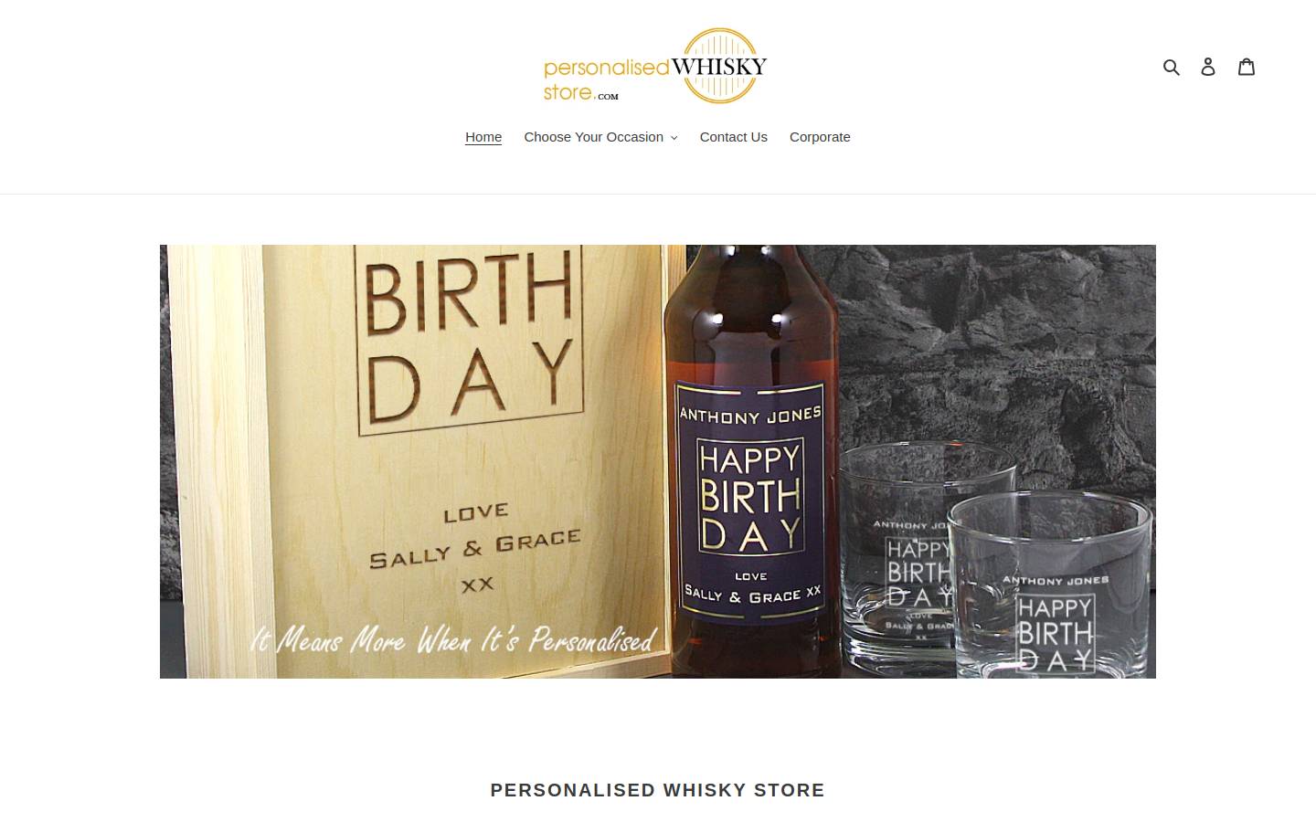 personalisedwhiskystore.com homepage screenshot