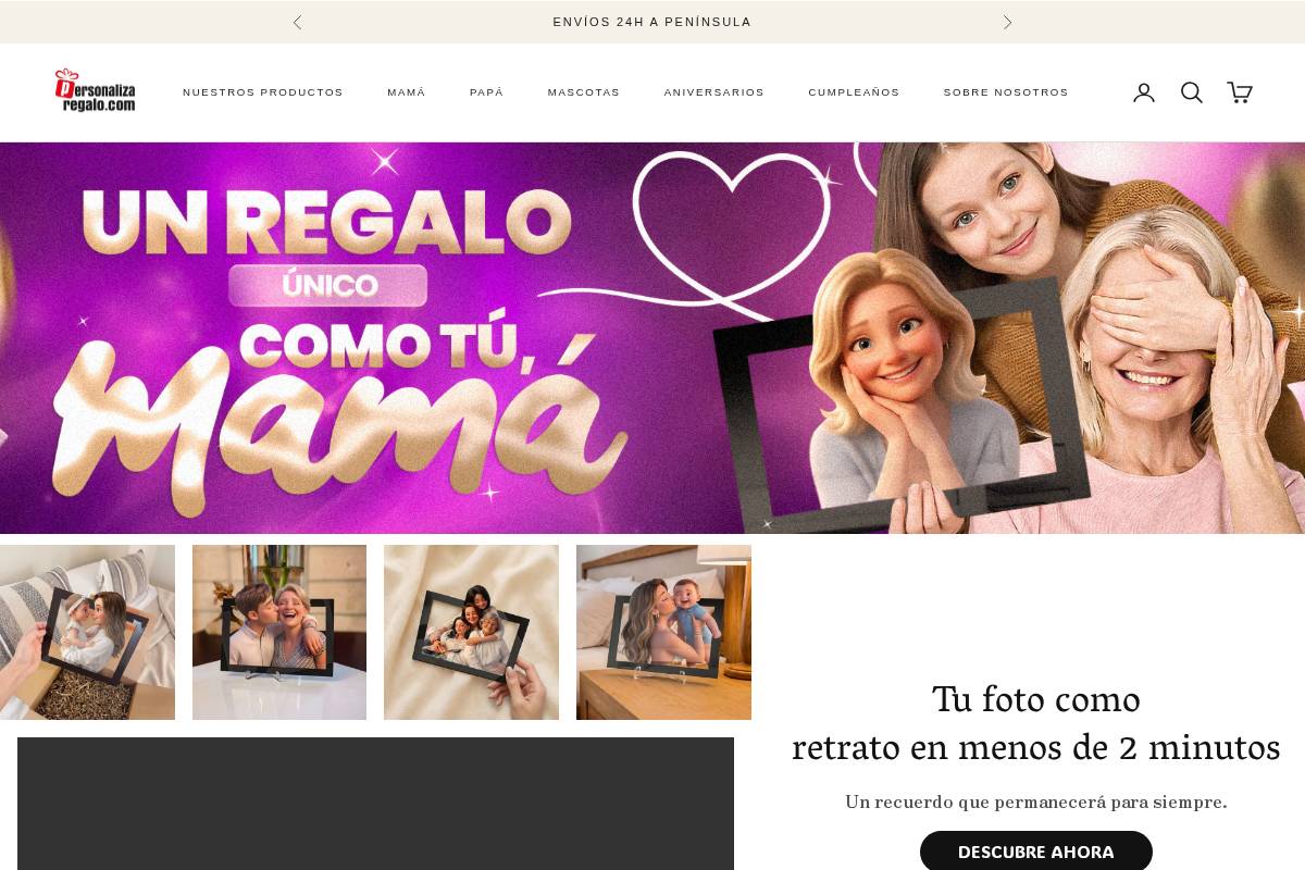 Personalizaregalo homepage screenshot
