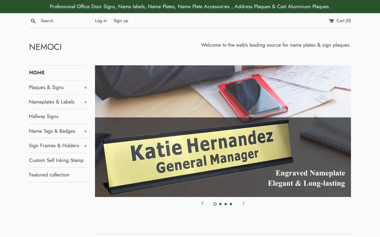 personalized-sign.com homepage screenshot