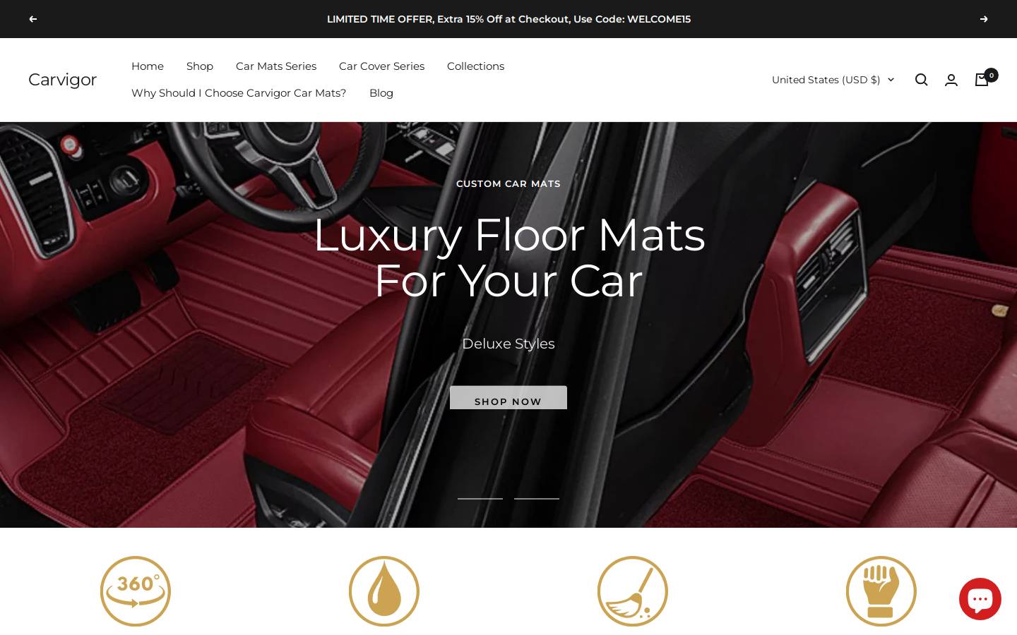 personalizedcarmats.com homepage screenshot