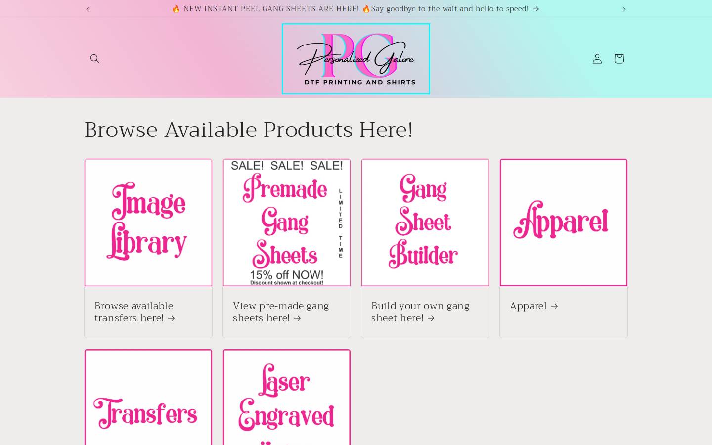 personalizedgalore.com homepage screenshot