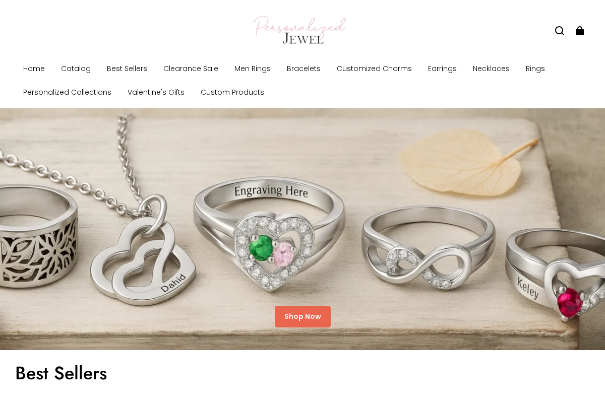 Personalizedjewel homepage screenshot