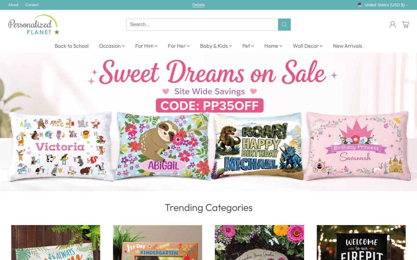 Personalized Planet homepage screenshot