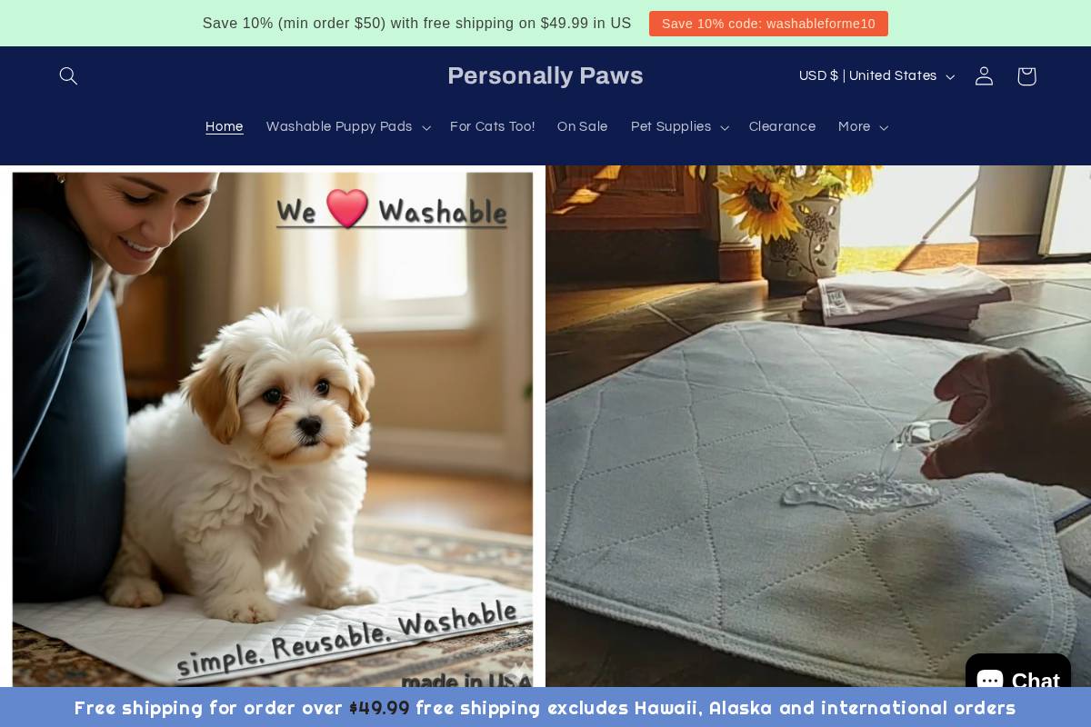 personallypaws.com homepage screenshot