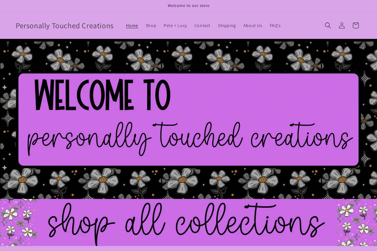 personallytouchedcreations.com homepage screenshot