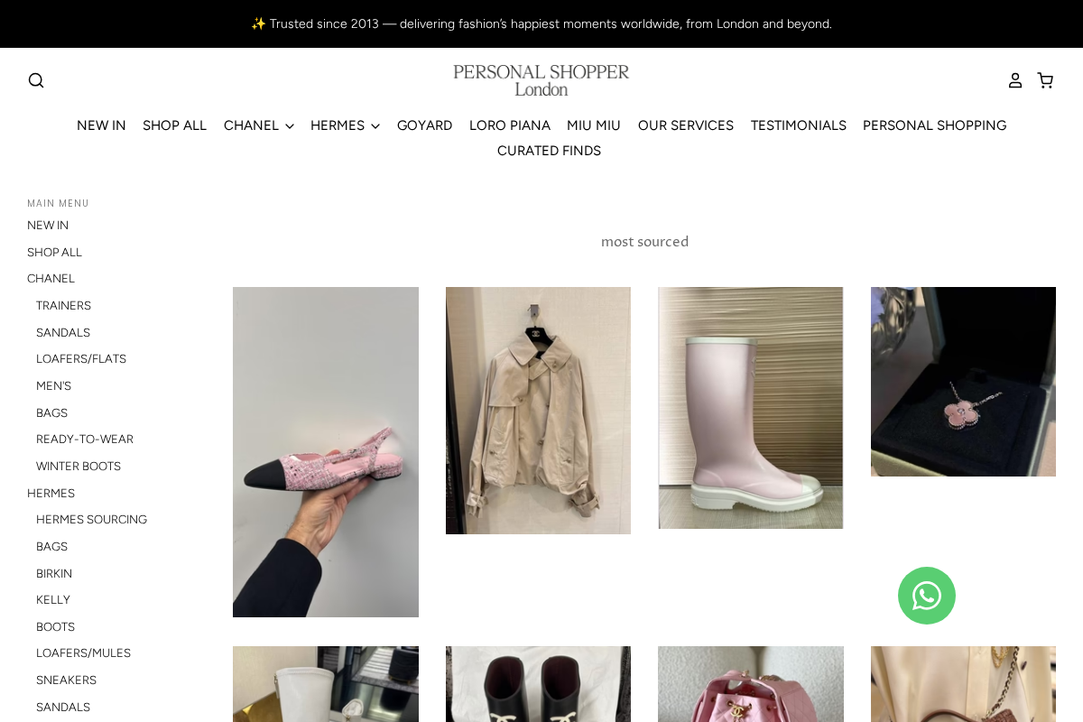 Personalshopperlondon homepage screenshot