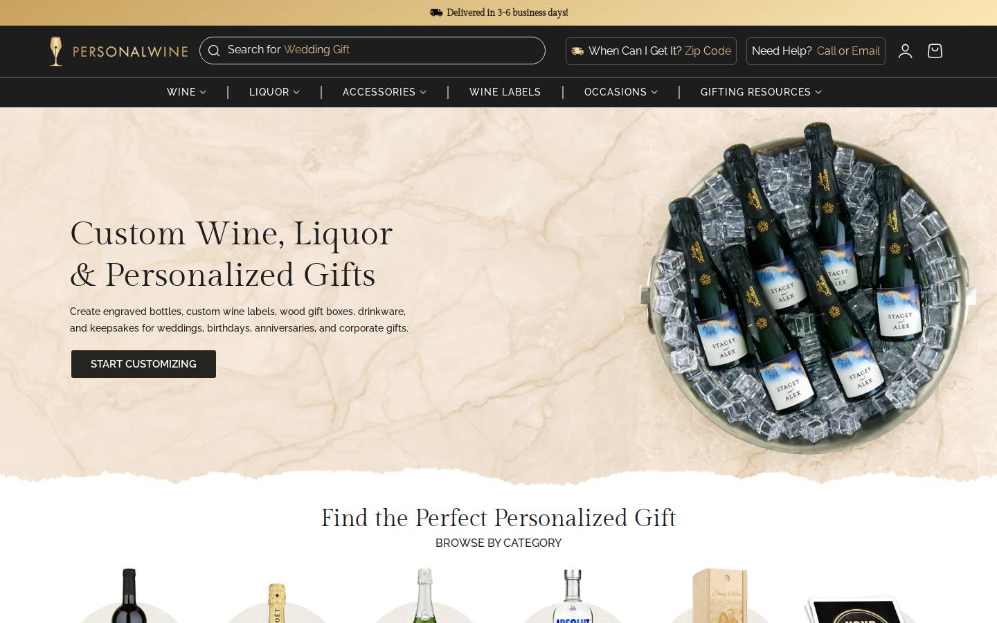 personalwines.com homepage screenshot