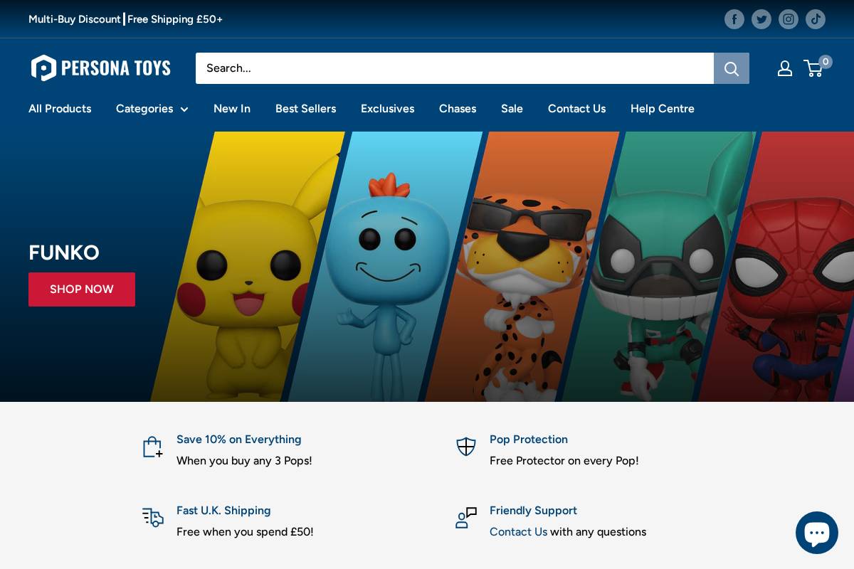 Persona Toys homepage screenshot