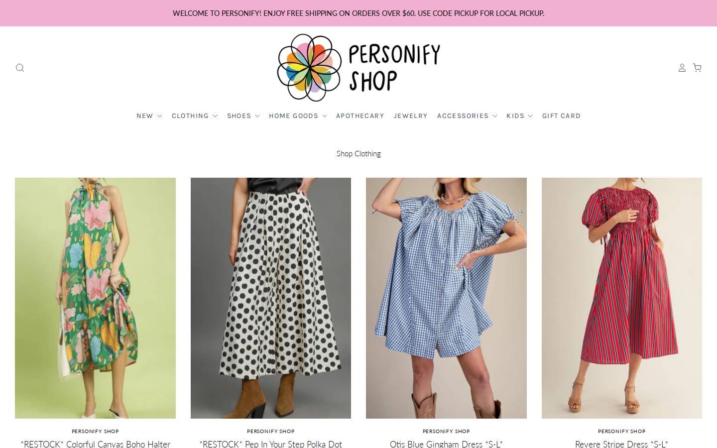 personifyshop.com homepage screenshot