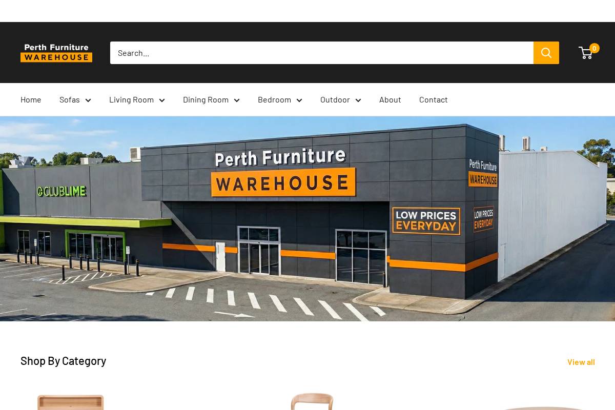 perthfurniturewarehouse.com.au homepage screenshot