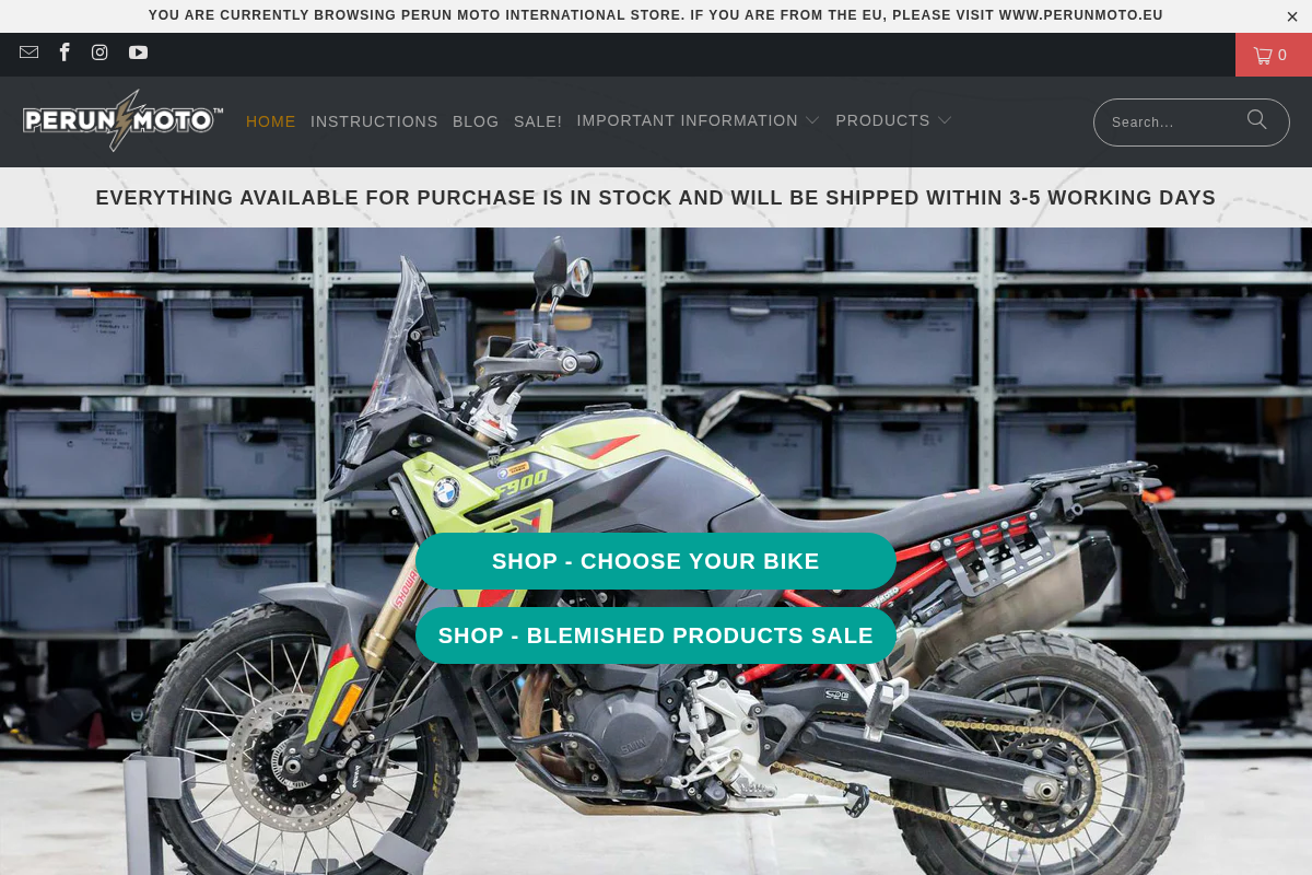 perunmoto.com homepage screenshot