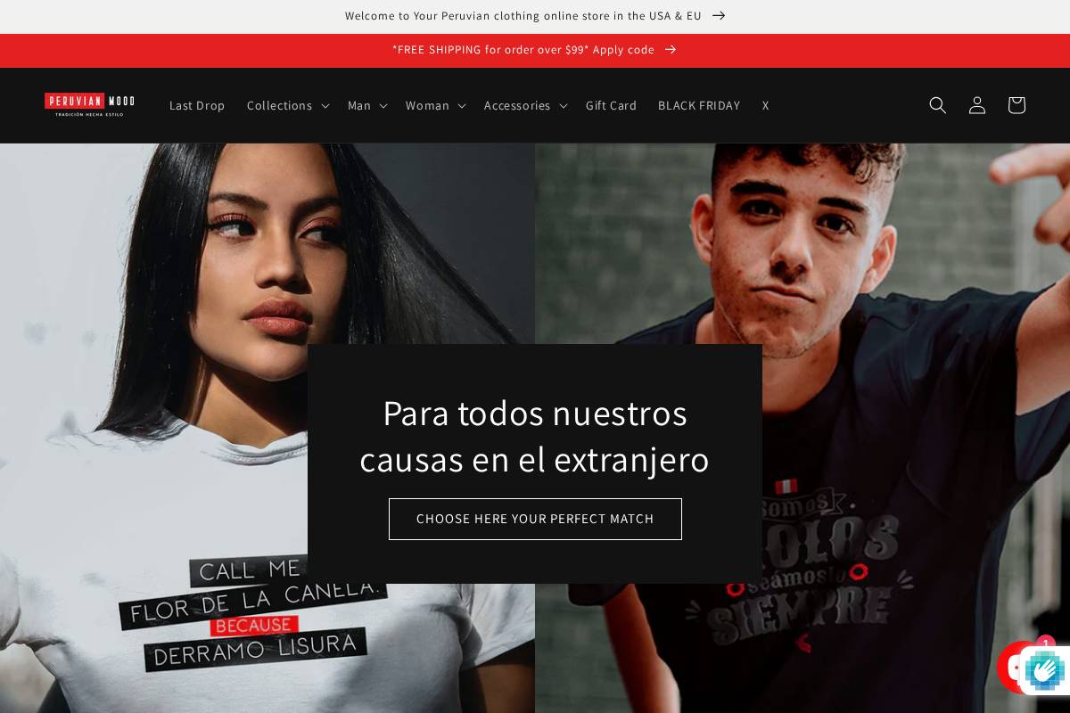 peruvianmood.com homepage screenshot