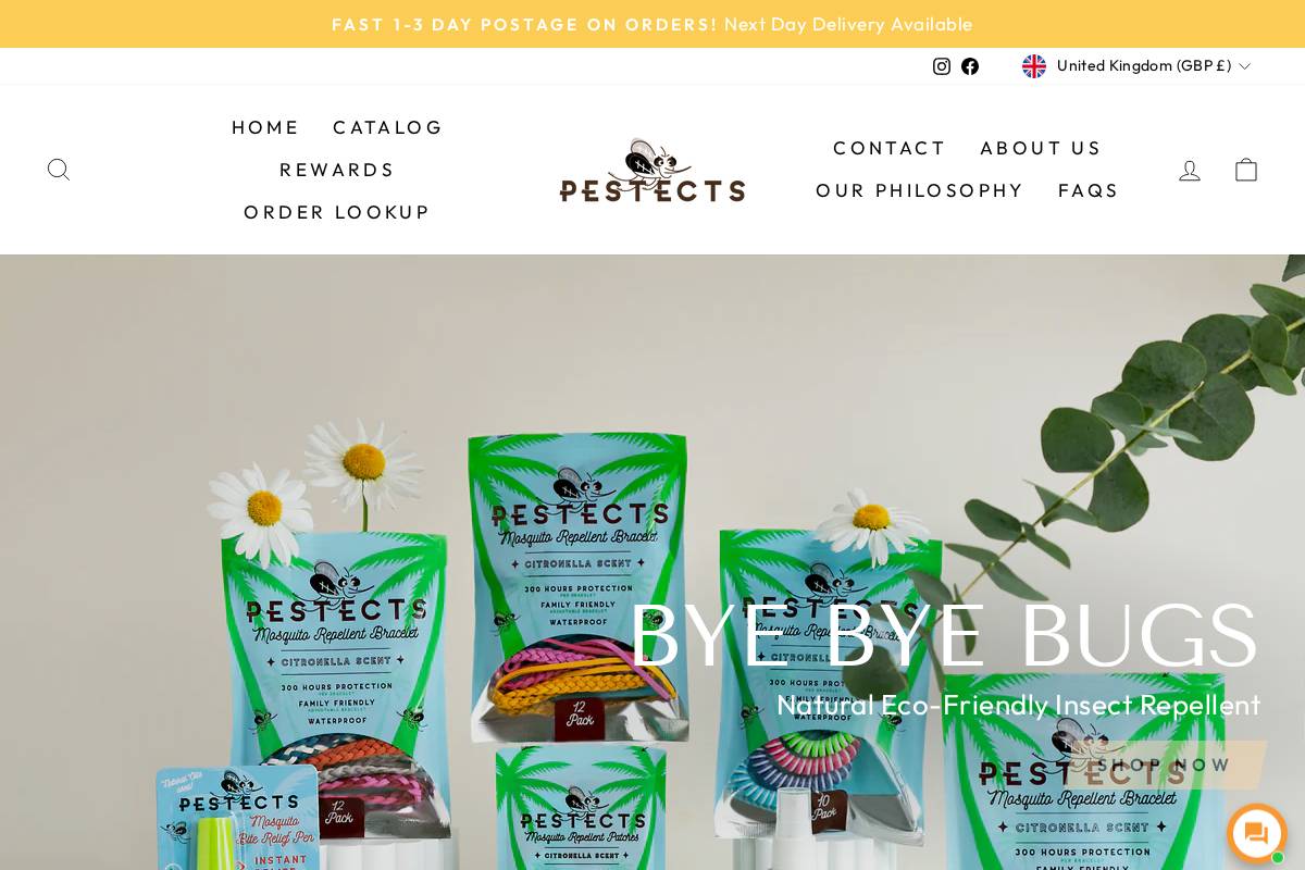 Pestects homepage screenshot