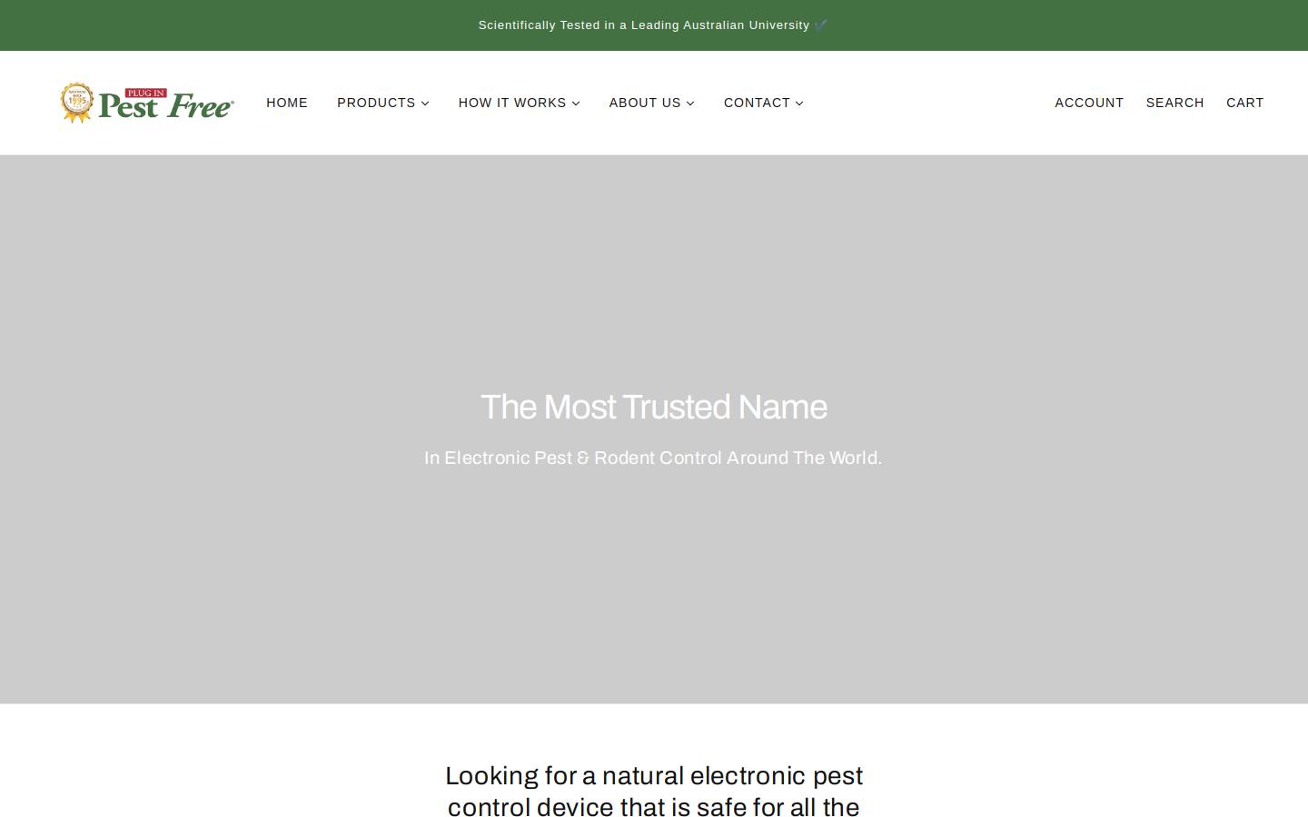pestfree.com.au homepage screenshot