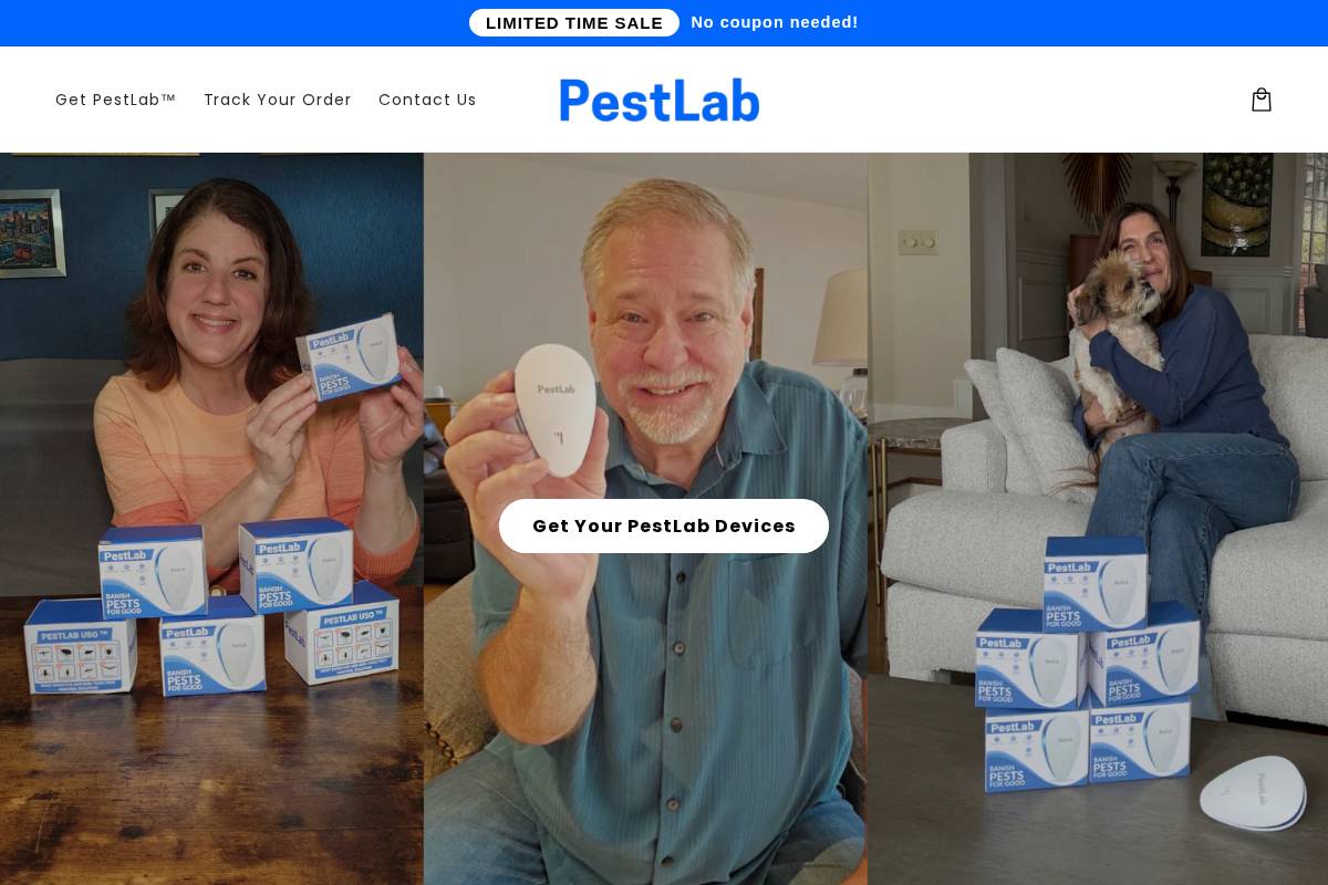 Pestlab homepage screenshot