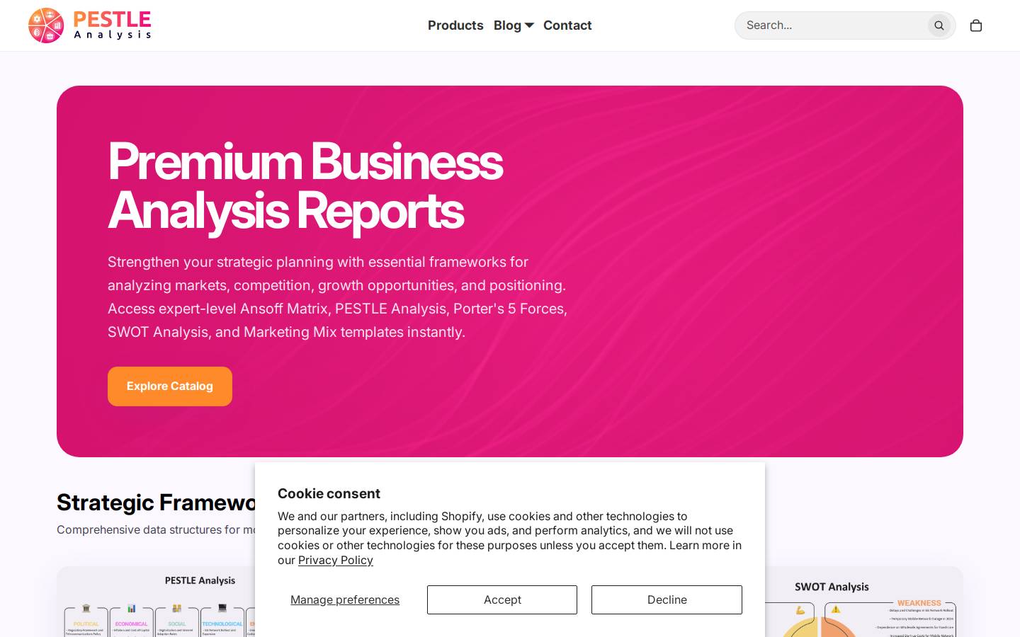 pestle-analysis.com homepage screenshot