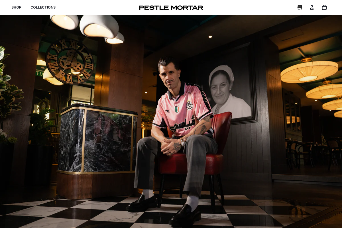 Pestle Mortar Clothing homepage screenshot
