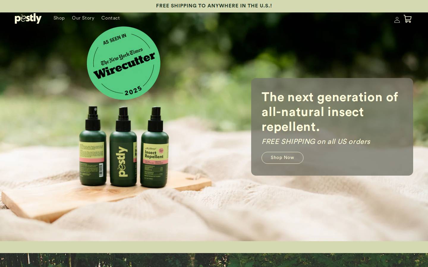 pestly.co homepage screenshot
