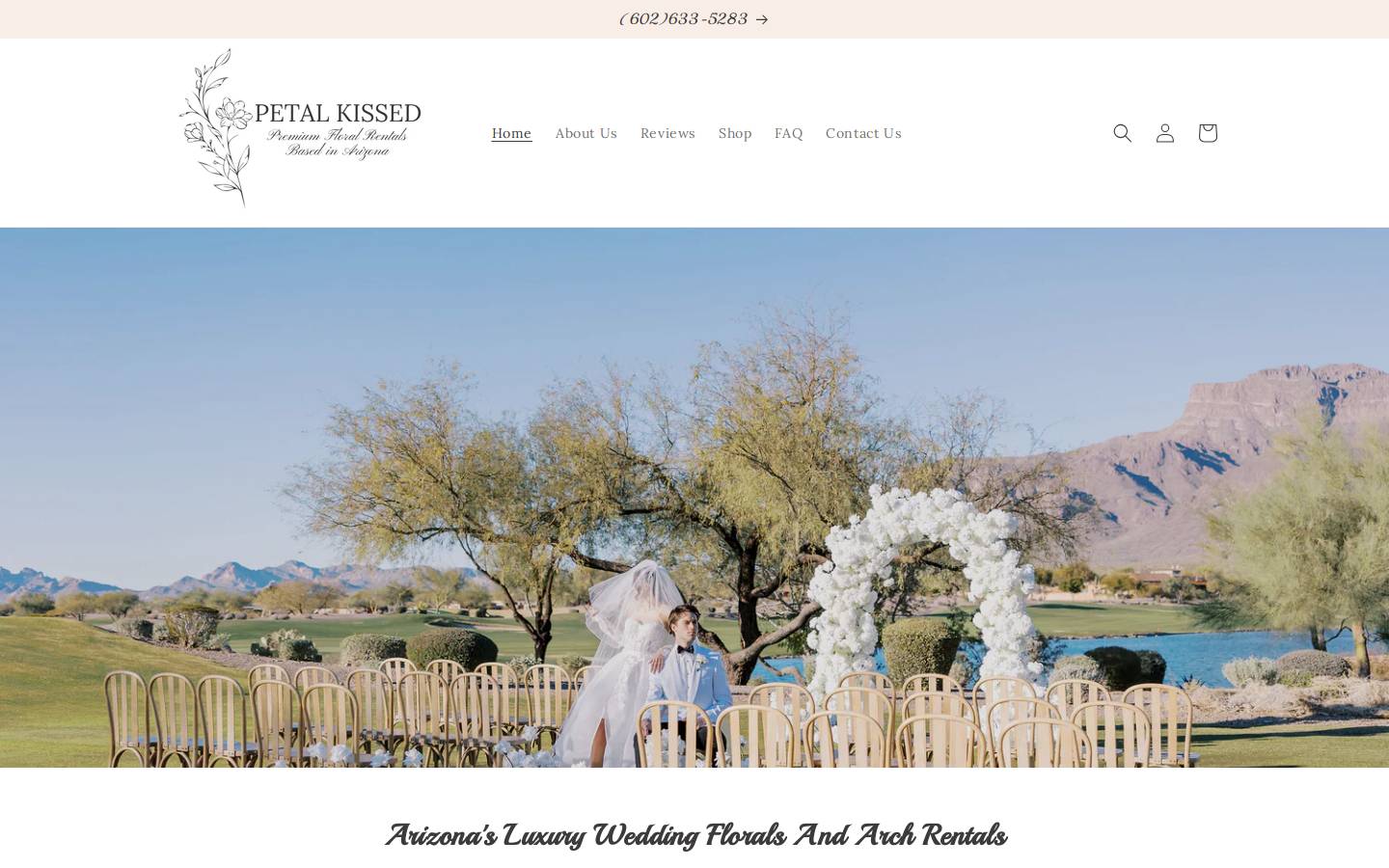 petalkissedrentals.com homepage screenshot