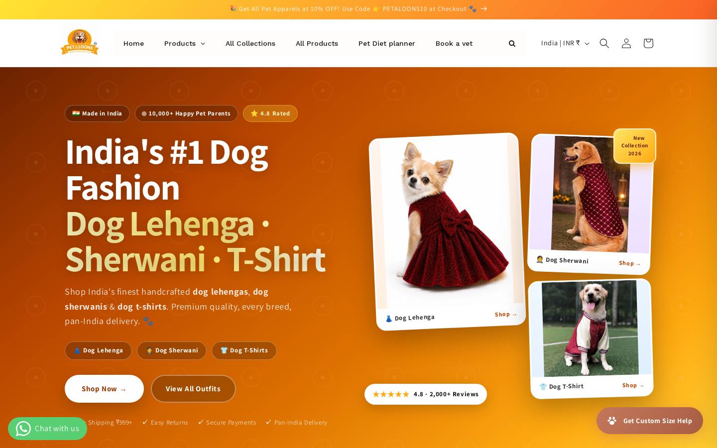 petaloons.com homepage screenshot