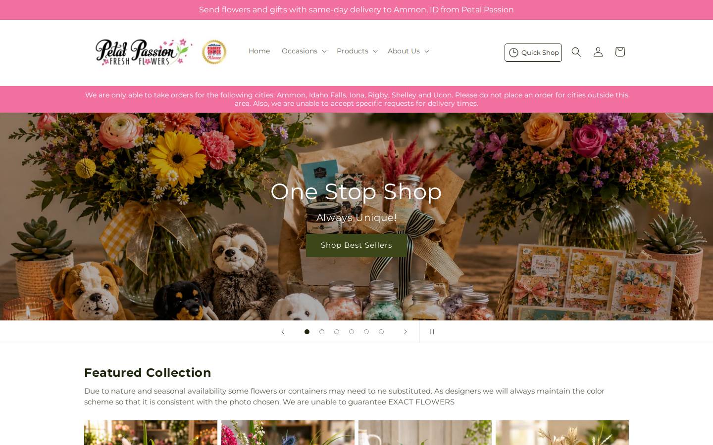 petalpassionofidaho.com homepage screenshot