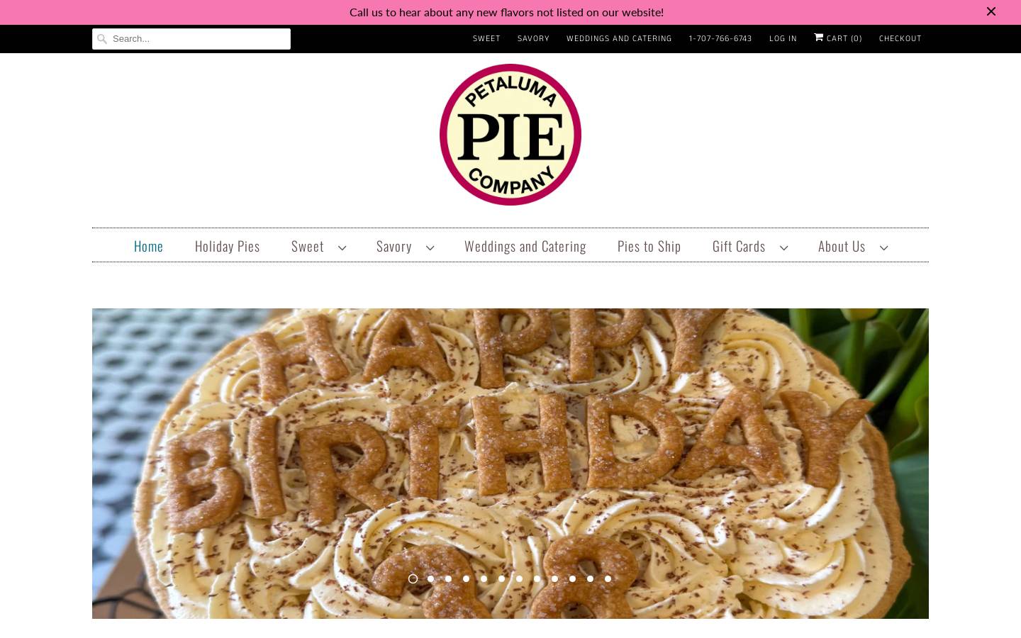 petalumapiecompany.com homepage screenshot