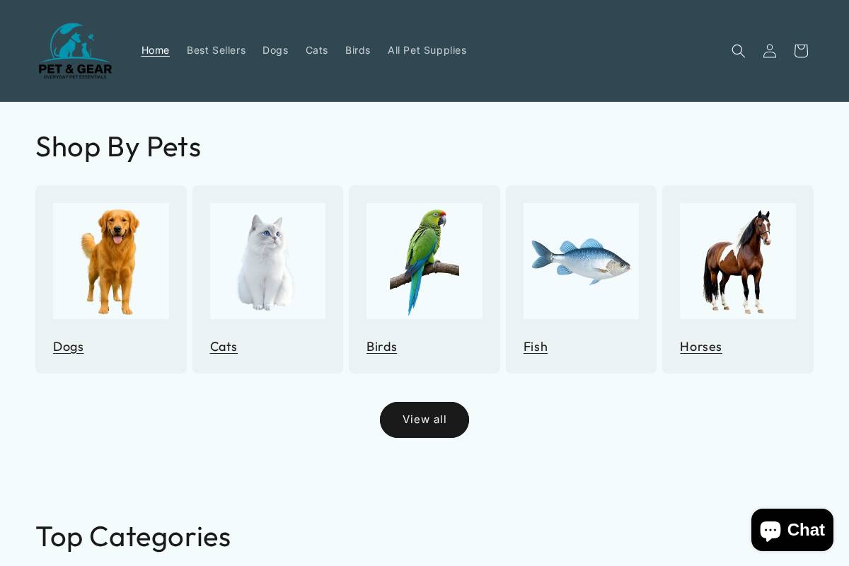 petandgear.co.uk homepage screenshot