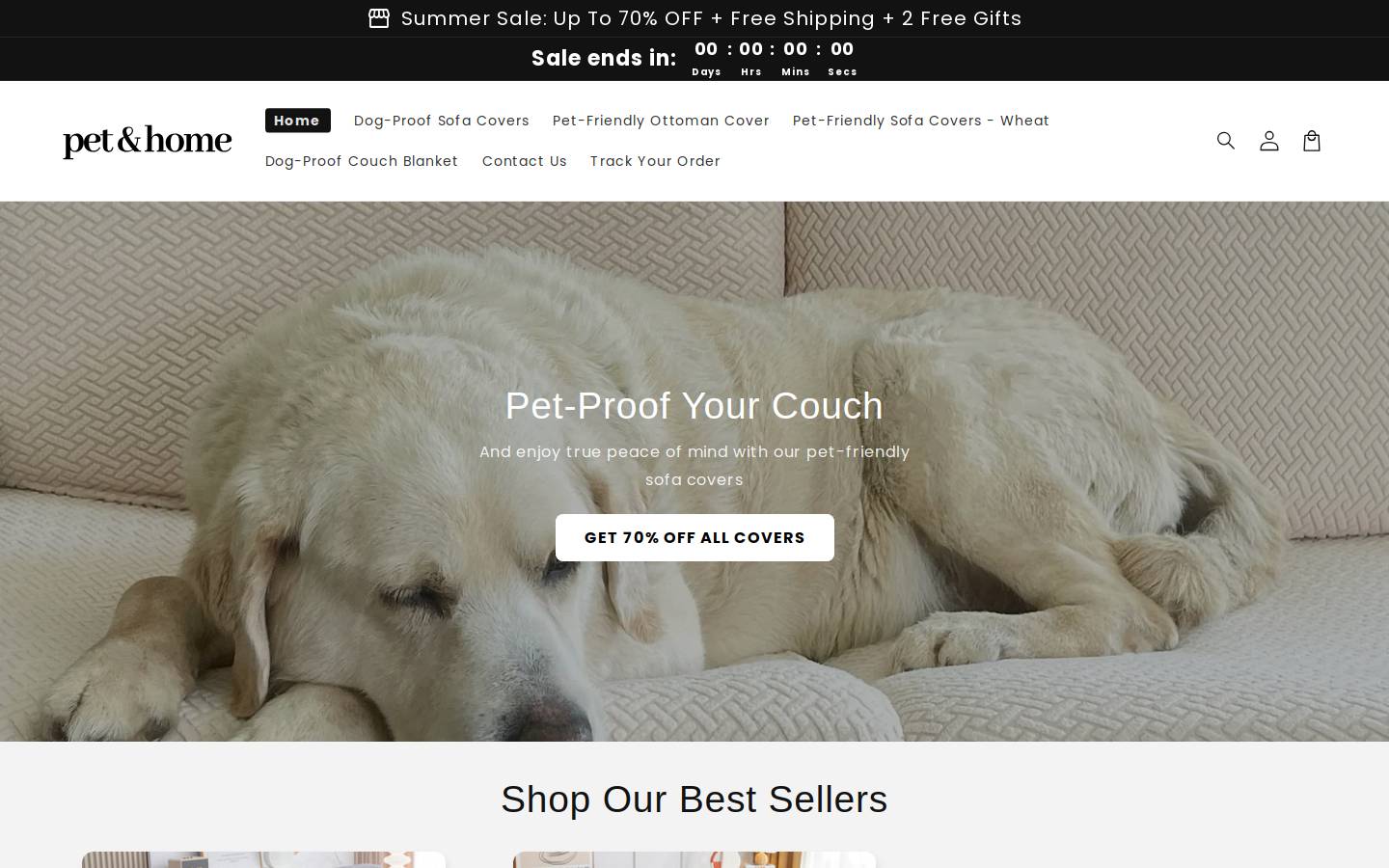 petandhomeco.com homepage screenshot