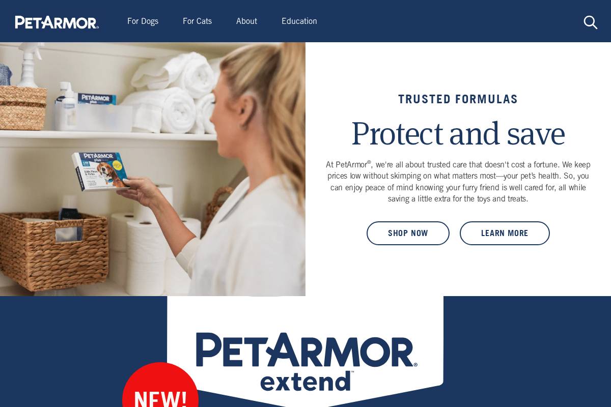 petarmor.com homepage screenshot