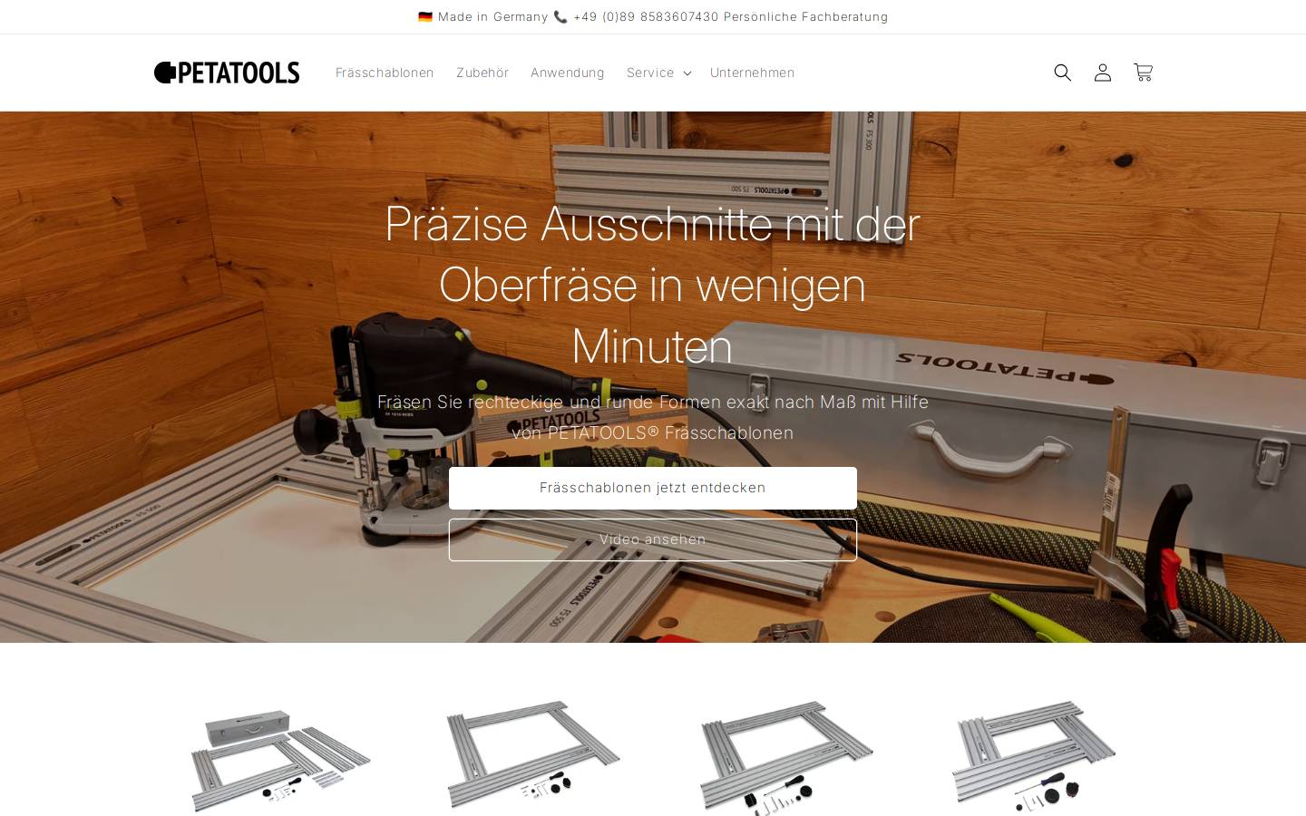 petatools.de homepage screenshot