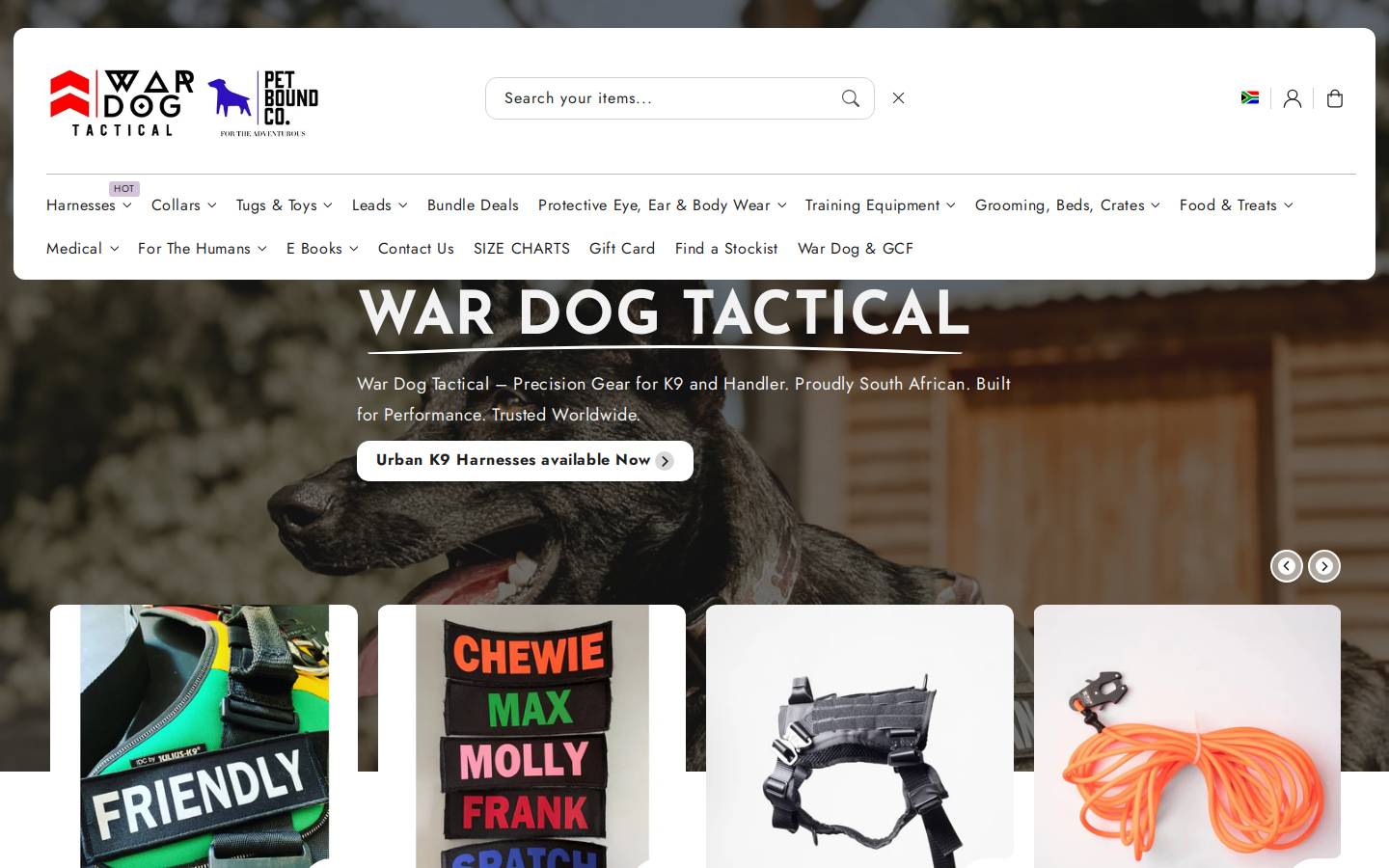 petbound.co.za homepage screenshot