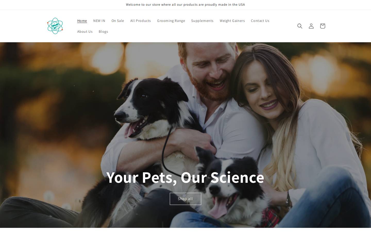 petcaresciences.com homepage screenshot