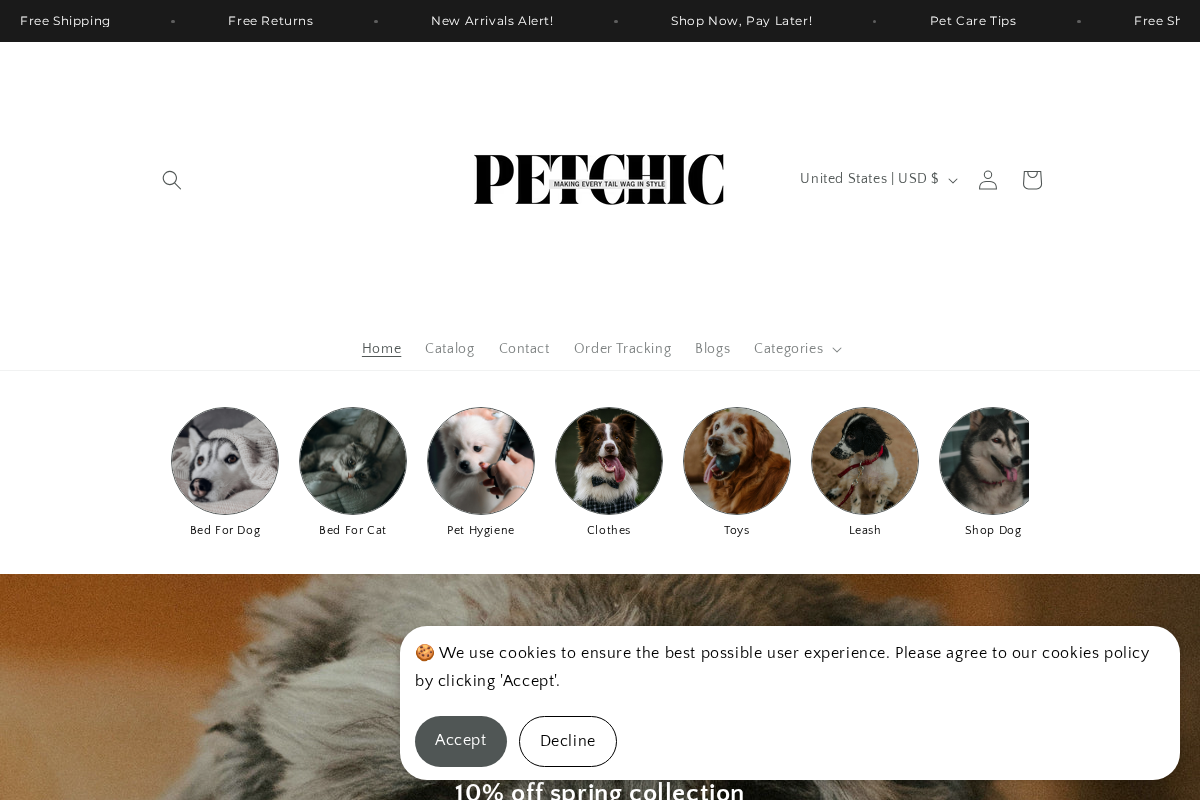 Pet Chic 🐾 homepage screenshot