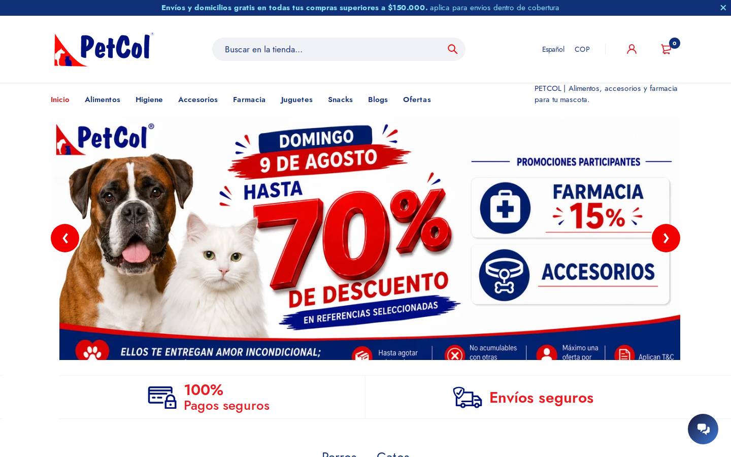 petcol.co homepage screenshot
