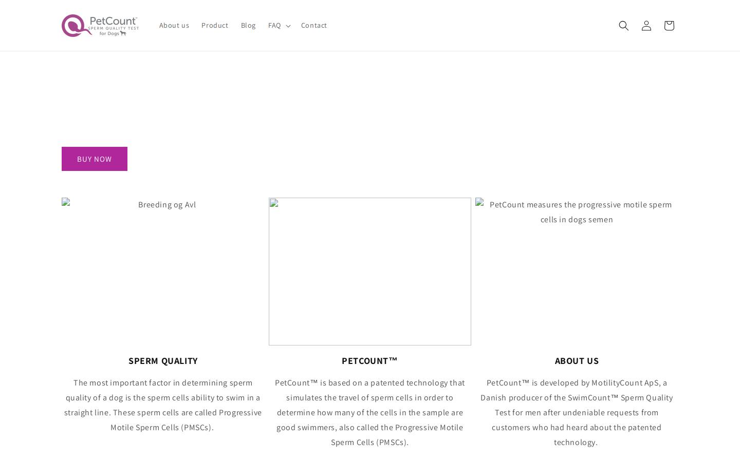 Petcount homepage screenshot