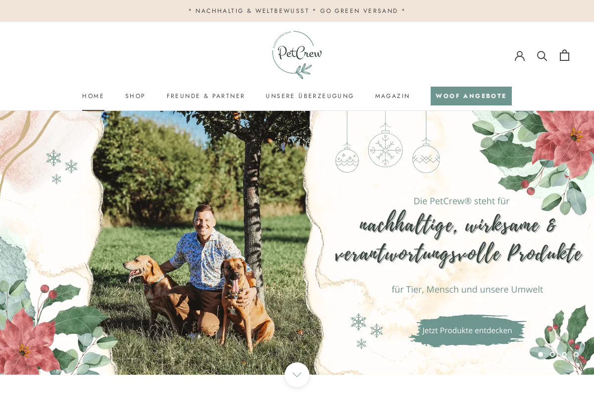 Petcrew® homepage screenshot